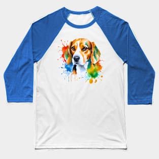 Watercolor Beagle Art Baseball T-Shirt